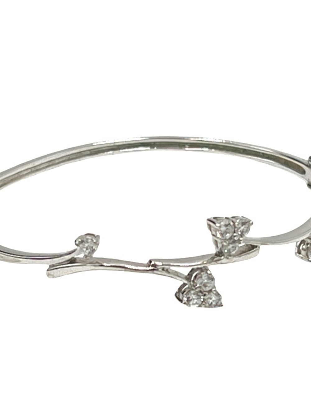 Vintage Ross Simons Branch/Vine Bangle Bracelet CZ Sterling